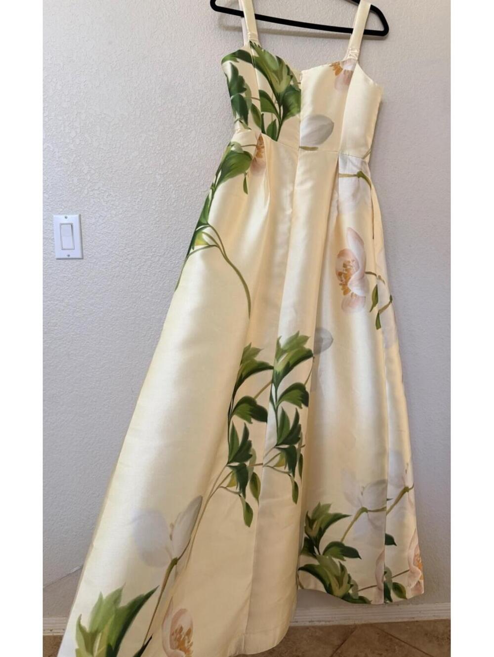 New Julia Jordan Floral Mikado Fit & Flare Gown In Yellow Multi Size 8 $248 - Picture 11 of 14